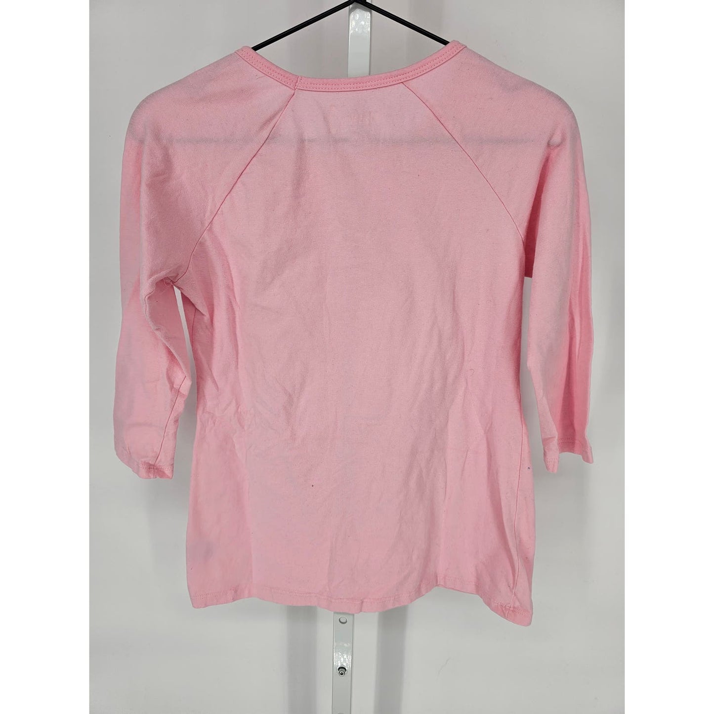 Hanes Womens Sz S 3/4 Sleeve T Shirt Light Bubblegum Pink