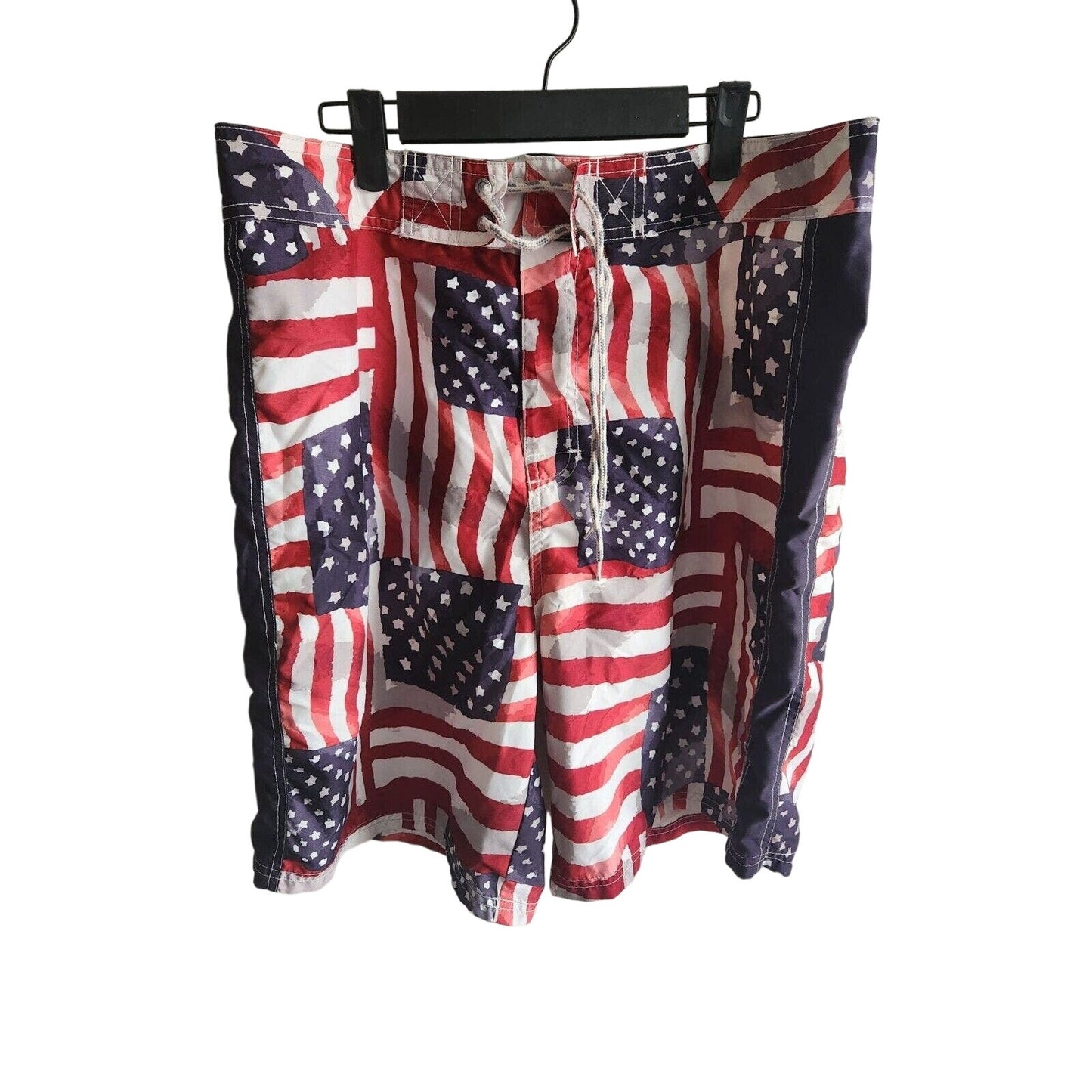 Old Navy Mens Sz L Board Shorts Swimsuit American Flag Print