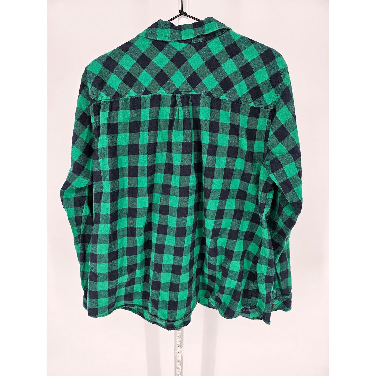 Croft & Barrow Womens Sz XXL Long Sleeve Button Up Plaid Shirt Green Black