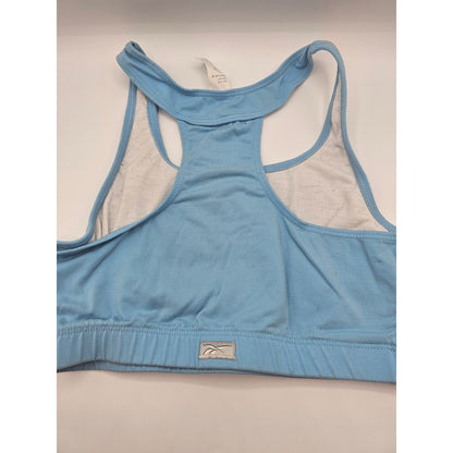 Reebok Womens Sz L Racerback Sports Bra Light Blue Cotton