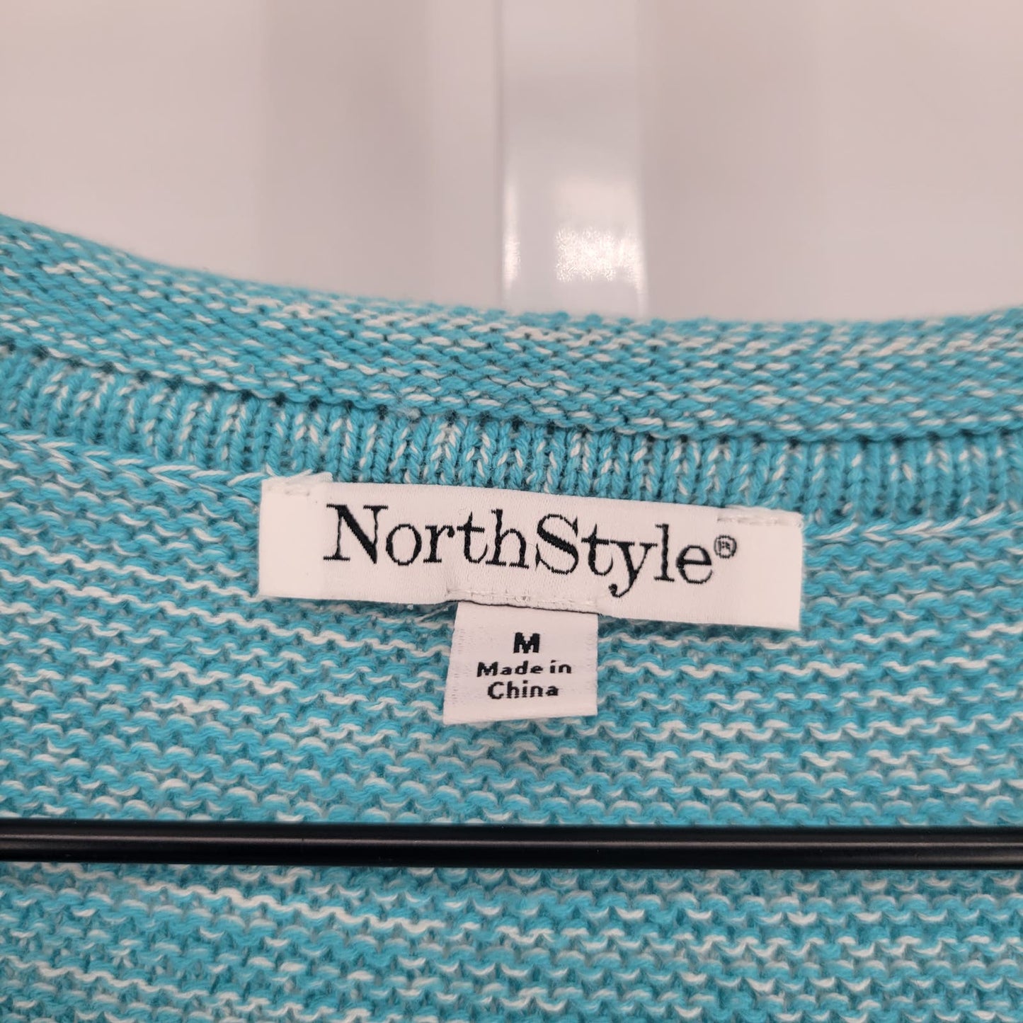 North style Womens Sz M Button Front Knit Cardigan Sweater Light Blue