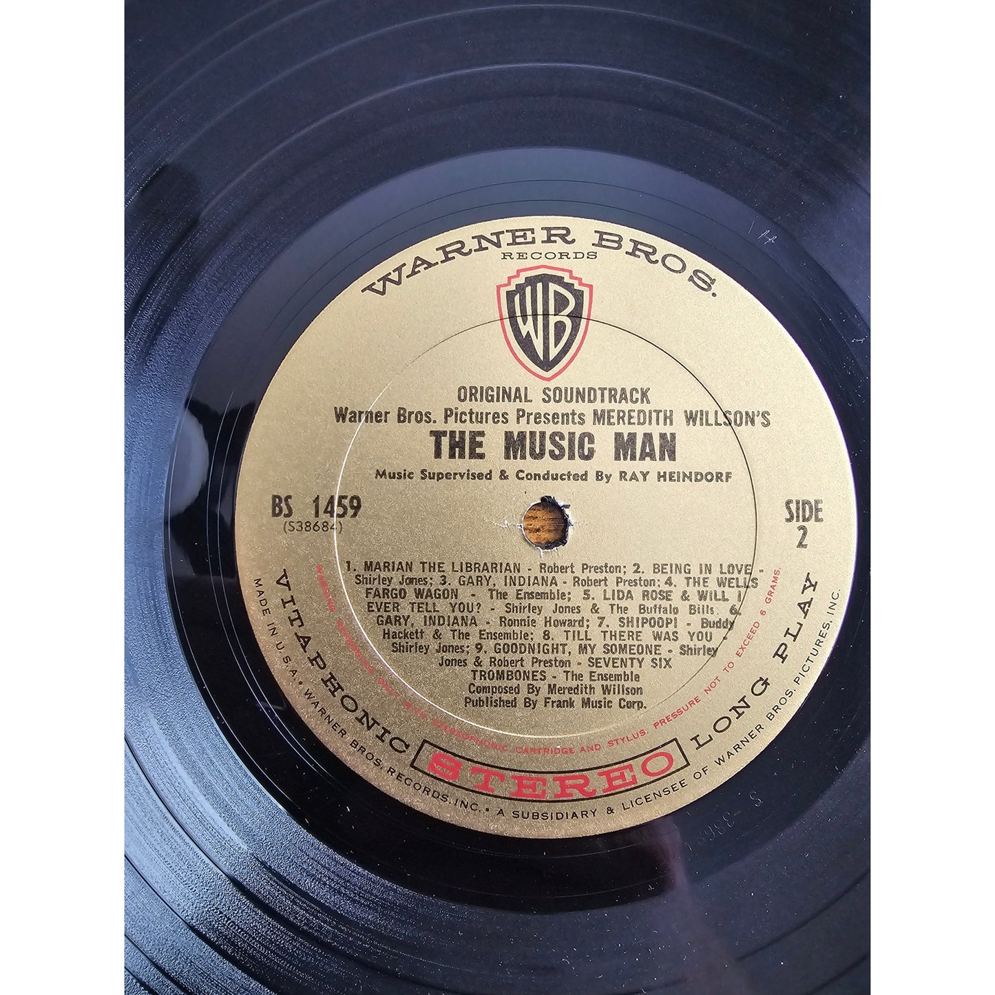 Vintage Meredith Willson's The Music Man Warner Bros Stereo BS1459