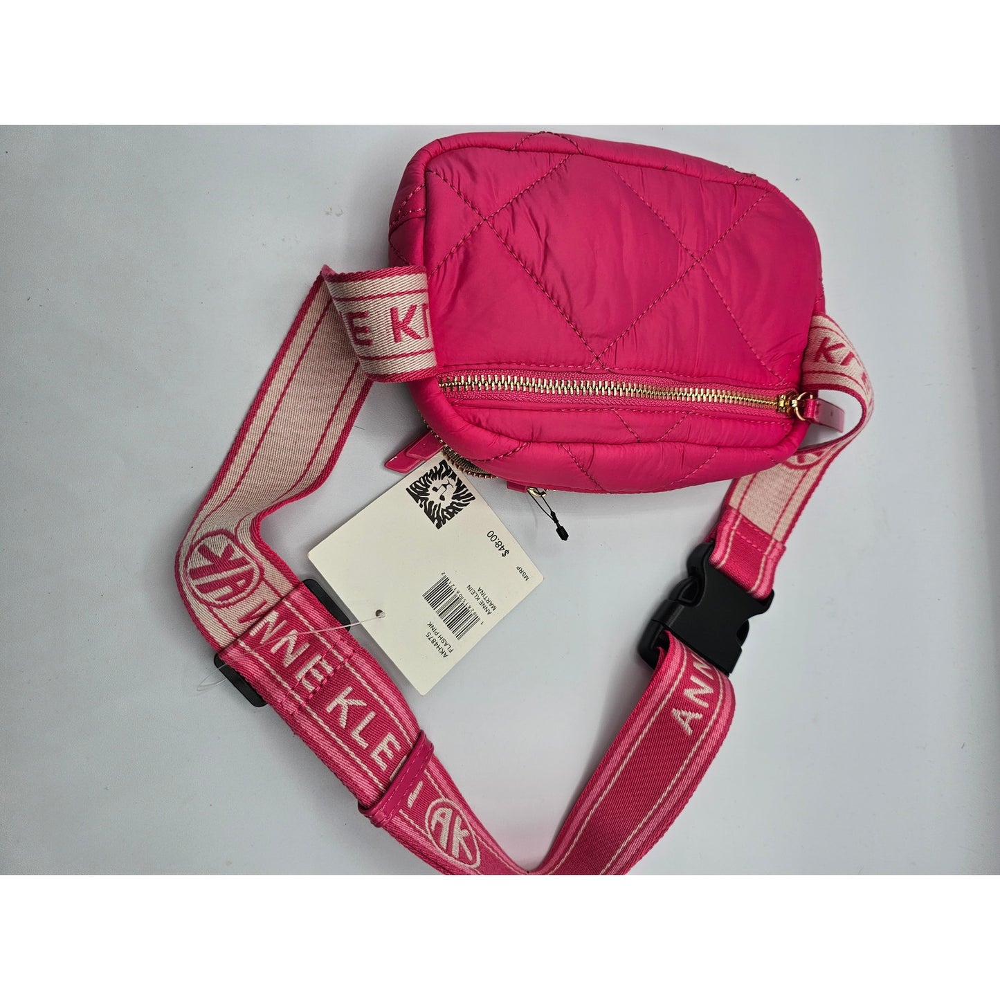 Anne Klein Martina Fanny Pack Waist Bag Flash Pink Quilted NEW