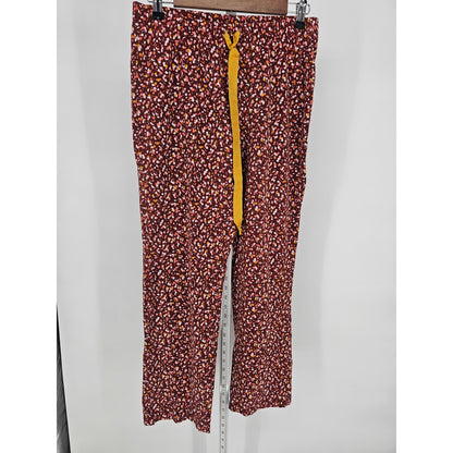 Lands End Womens Sz S Long Sleeve Pajama Set Lt Pink Floral Lounge Pants