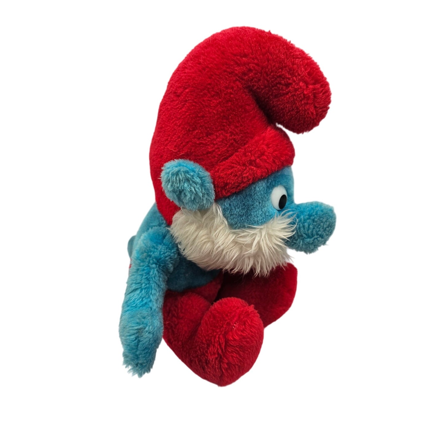Vintage 1980s Wallace Berry Papa Smurf Plush Stuffed Animal Blue