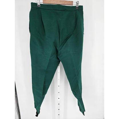 Vintage Sears Roebuck Womens Sz 36 Emerald Green Ski Snow Pants Stirrups