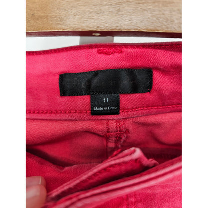 Fire Los Angeles Juniors Sz 11 Bright Pink Skinny Jeans Zipper Pocket
