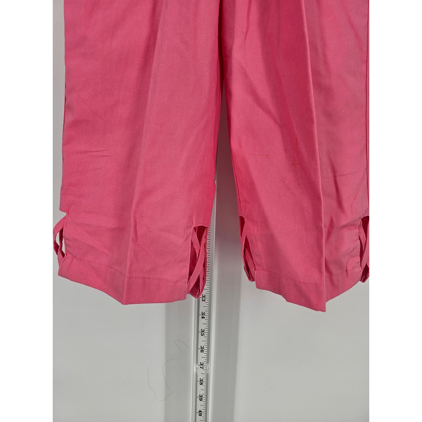 Bocabay Womens Sz 8 Pull On Dress Pants Pink Capri Straight Leg Elastic Waist