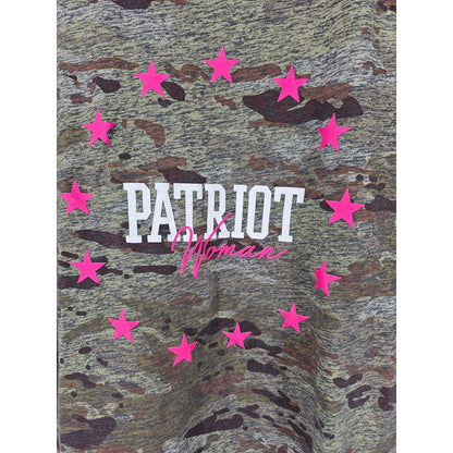 Howitzer Patriot Mfg Womens Sz M Short Sleeve T Shirt Camouflage Camo Pink