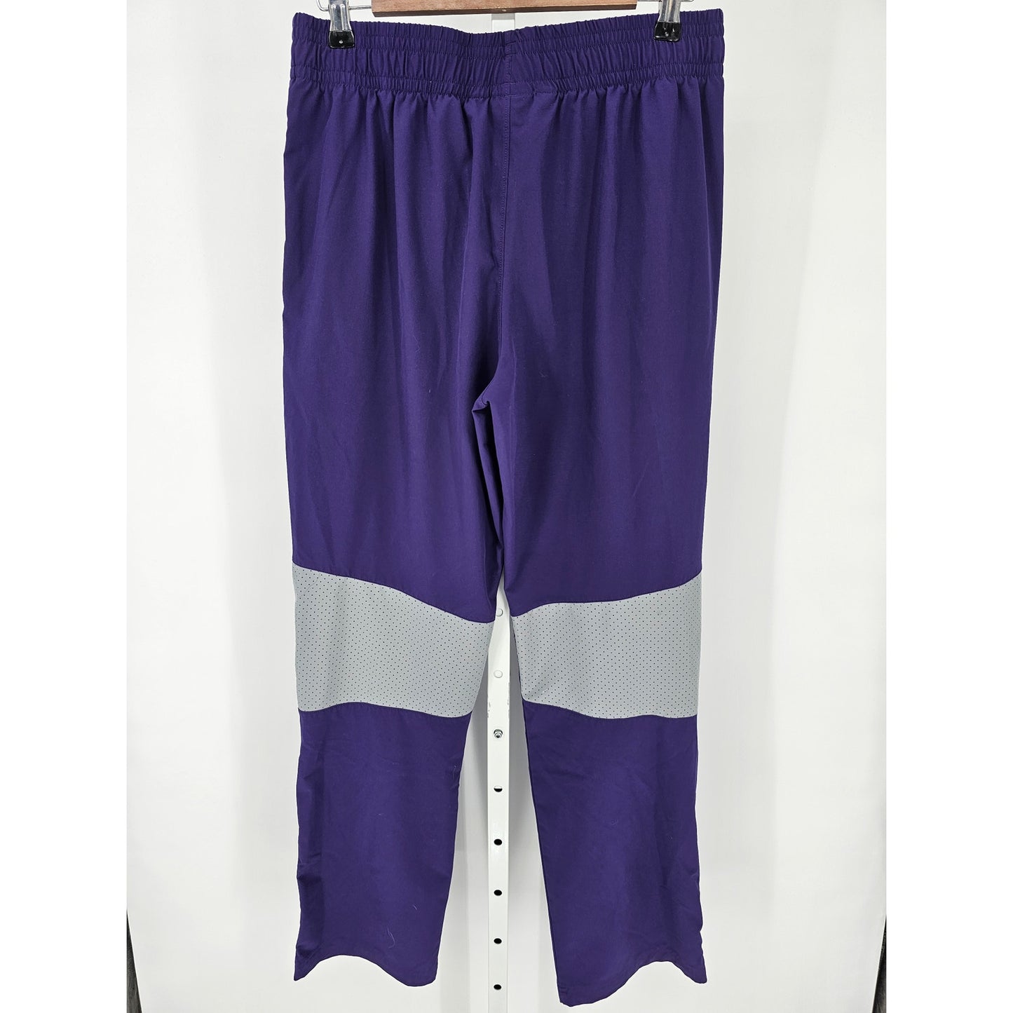 Under Armour Pants Mens Sz M Purple White Track Ankle Zip Wide Straight Loose