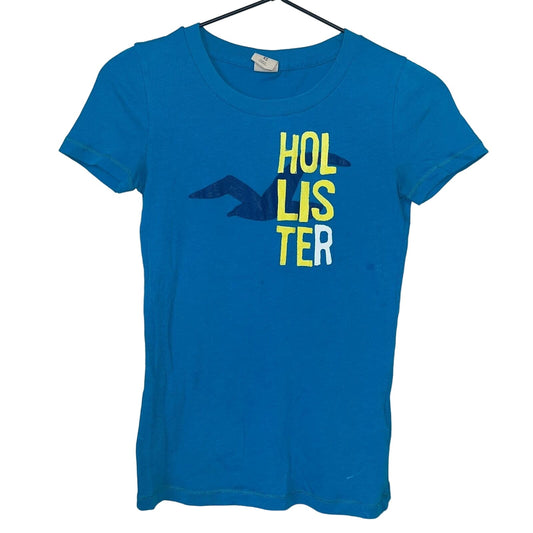 Vintage Y2K Hollister Womens Sz XS Short Sleeve Spell Out T Shirt Blue