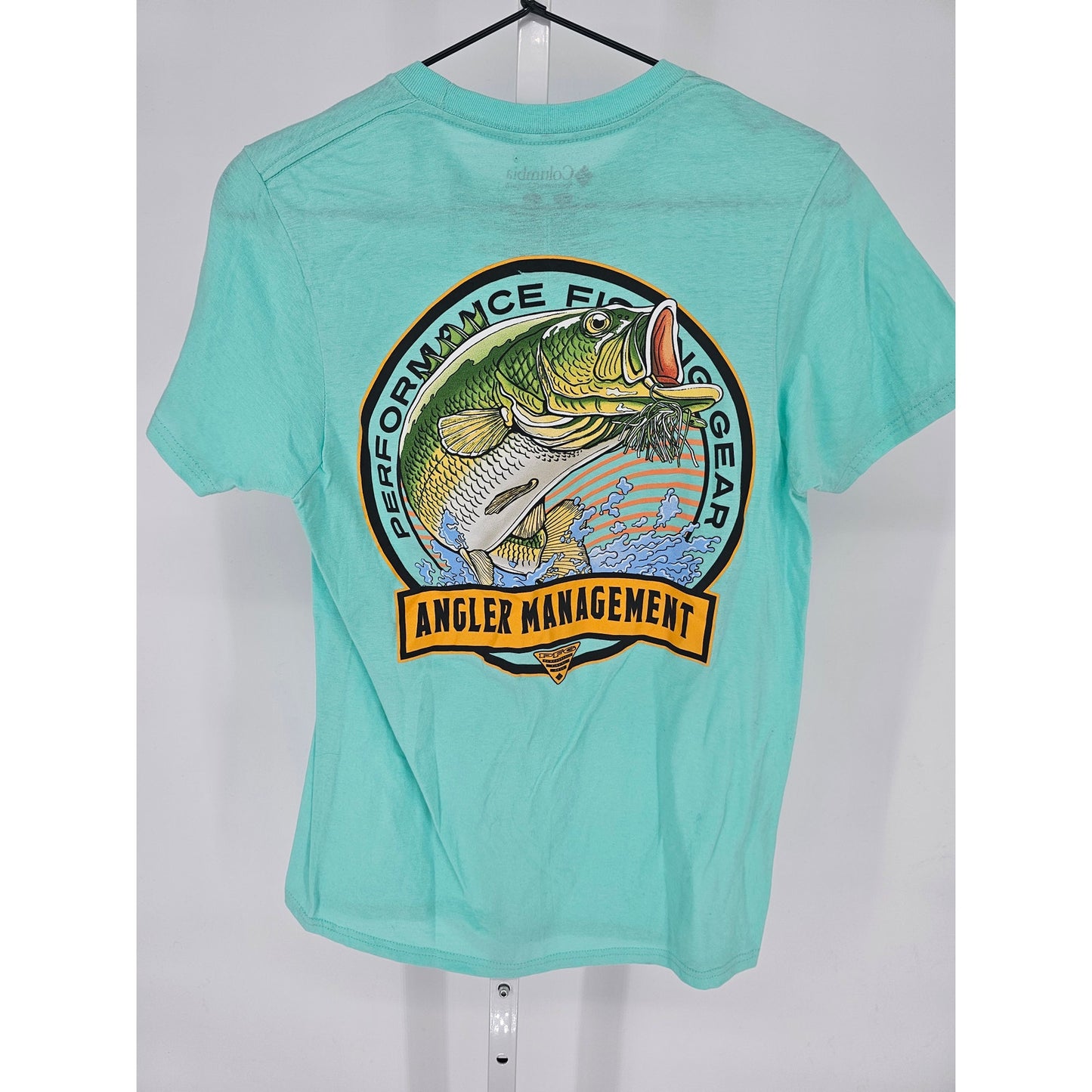 Columbia Sportswear Mens Sz S Short Sleeve PFG T Shirt Fish Angler Management