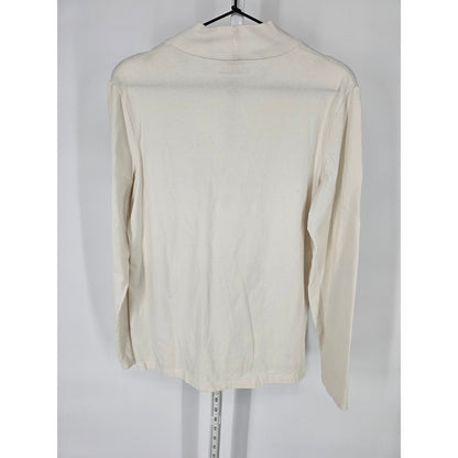 Croft & Barrow Womens Sz L Classic Tee Long Sleeve T Shirt White Mock Neck