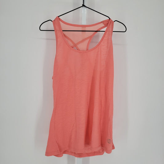 Balance Collection Womens Sz L Loose Fit Racerback Athletic Tank Top Light Pink