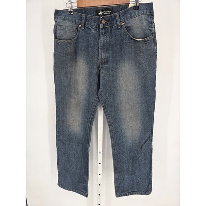 Beverly Hills Polo Club Mens Sz 34x30 Straight Leg Dark Wash Blue Jeans