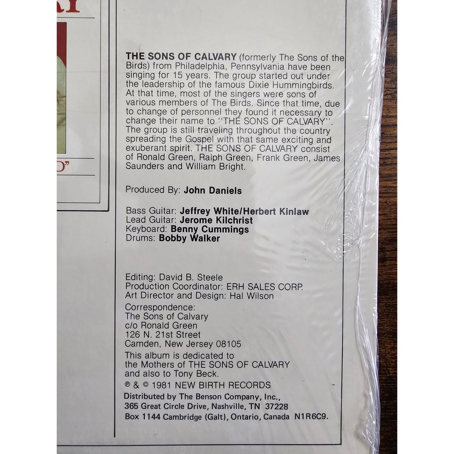 NEW Sealed - The Sons of Calvary - Spreading The Word - New Birth Records