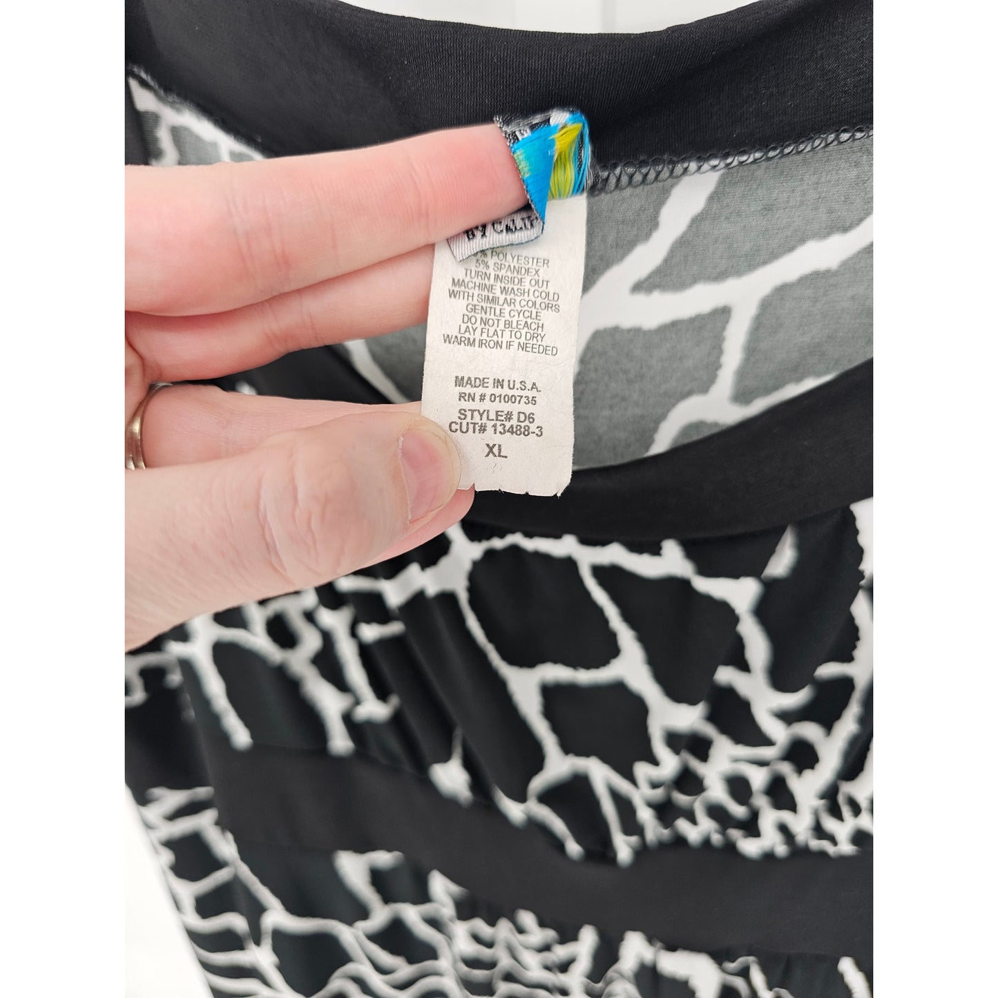 M-Fasis California Blue Womens Sz XL Knee Length Career Dress Black White