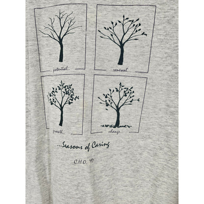 Vintage Murina Womens Sz L Long Sleeve T Shirt 1997 Seasons of Caring Gray