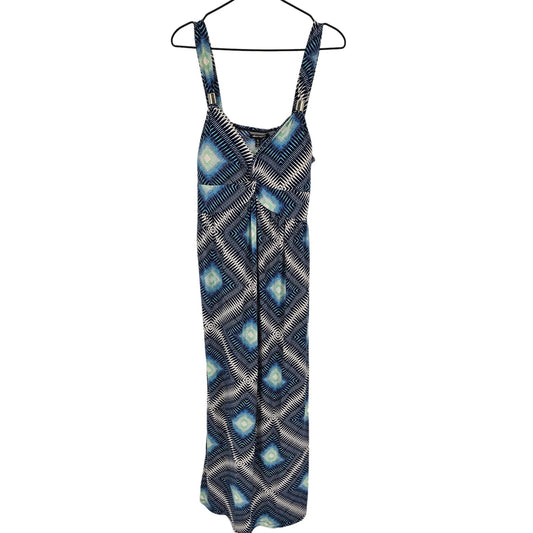 Allison Brittney Womens Sz XL Maxi Length Sleeveless Dress Blue Black