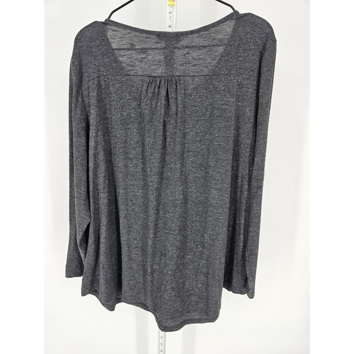 A Jesdani Womens Sz 2X Long Sleeve V Neck Blouse Gray