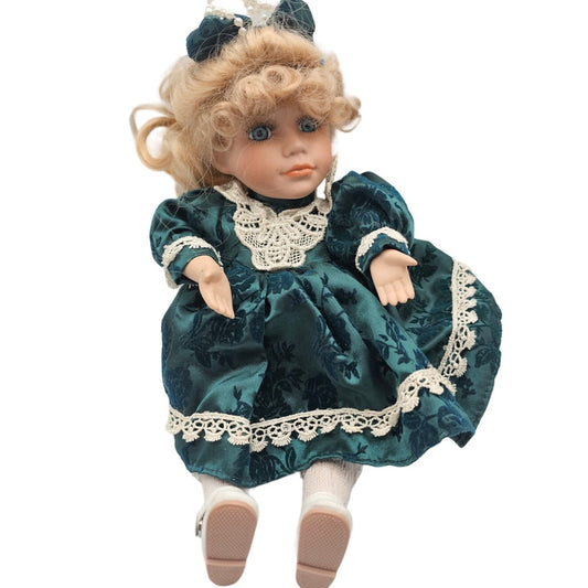 Vintage DanDee Musical Wind Up Doll Porcelain 14" Creepy Scary Moving Animated