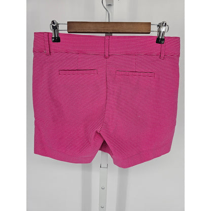 Isaac Mizrahi Womens Sz 4 Pink and White Polka Dot Chino Shorts Cotton Blend