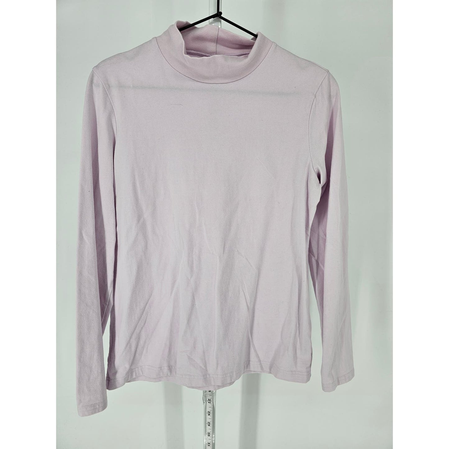 Croft & Barrow Womens Sz M Classic Tee Long Sleeve T Shirt Light Pink Mock Neck