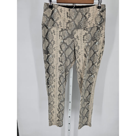 Athena Marie Womens Sz L Pull On Snakeskin Print Athletic Leggings