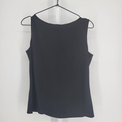 Dressbarn Womens Sz L Classic Scoop Neck Tank Top Black Layering Piece