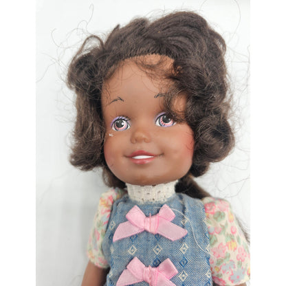 VINTAGE 1987 Playskool 10" Dolly Surprise Hair Grows - Wind Up Black Hair