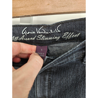 Gloria Vanderbilt Womens Sz 6 All Around Slimming Effect Blue Jeans Dark Wash