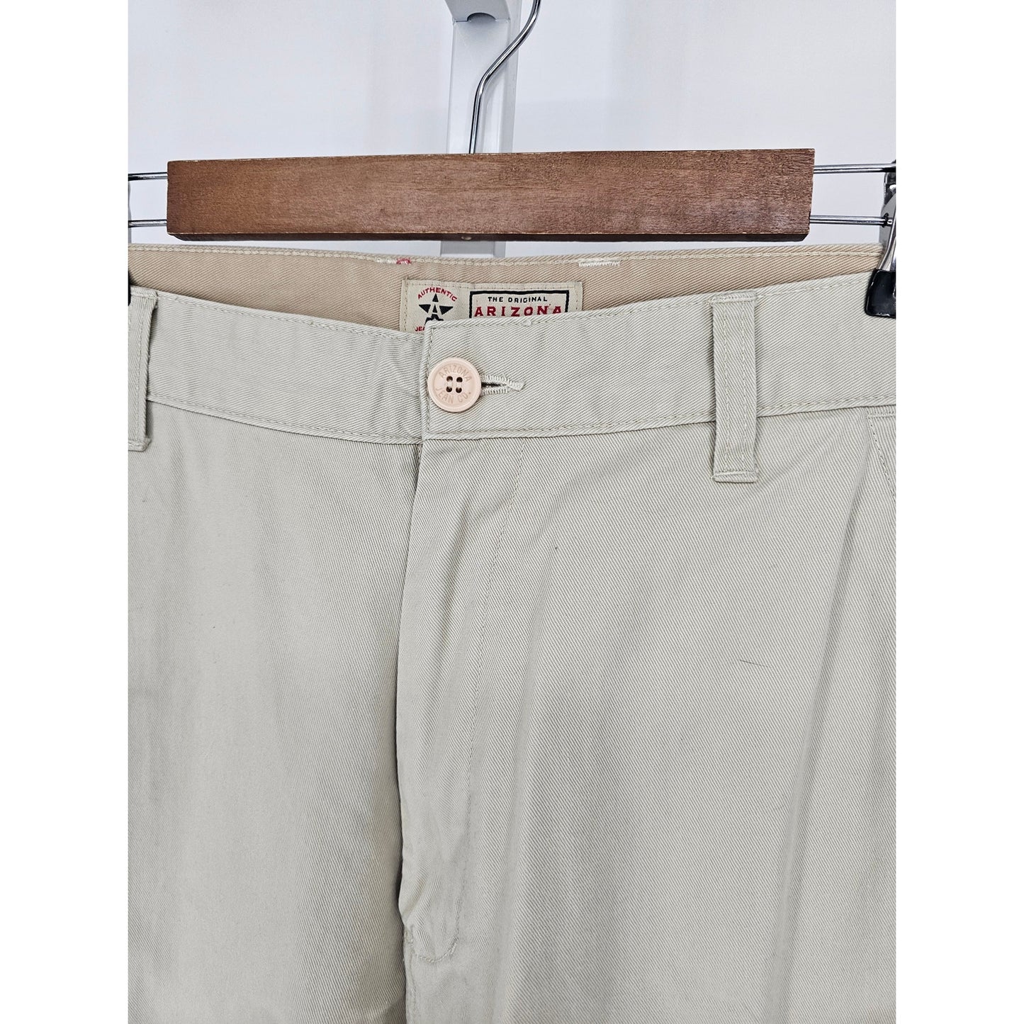 Vintage Arizona Jean Co Mens Sz 36x32 Baggy Fit Cargo Pants Beige Y2K