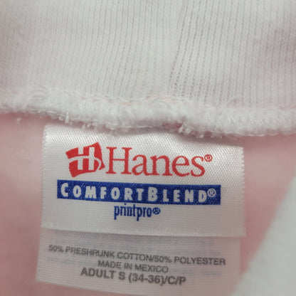 Vtg 1990s Hanes Printpro Womens Sz S Light Pink Sweatshirt Christmas Snowman