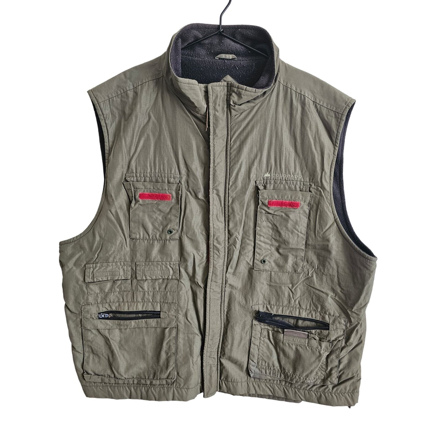 Vintage Arctic Image Mens Sz XL Zip Up Lined Fishing Vest Hiking Camping