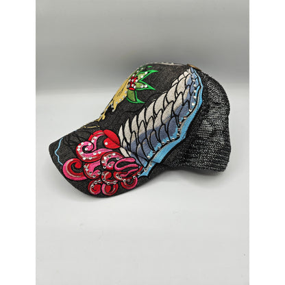 Stephanie HeadWear Embellished Rhinestones Skull Love Roses Cap Hat