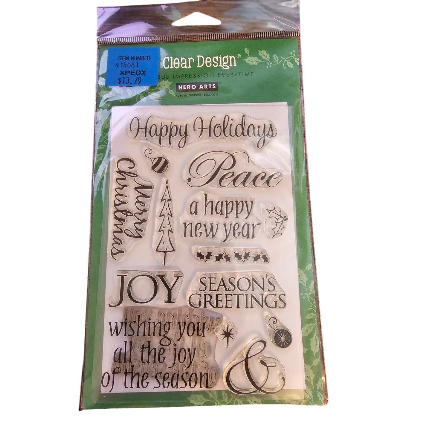 Hero Arts Clear Rubber Stamp Set Christmas Holiday Winter Messages