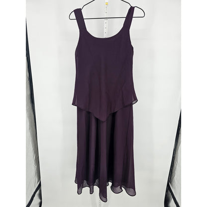 After Dark Womens Sz 6 Maxi Length Formal Chiffon Dress Dark Purple Sleeveless