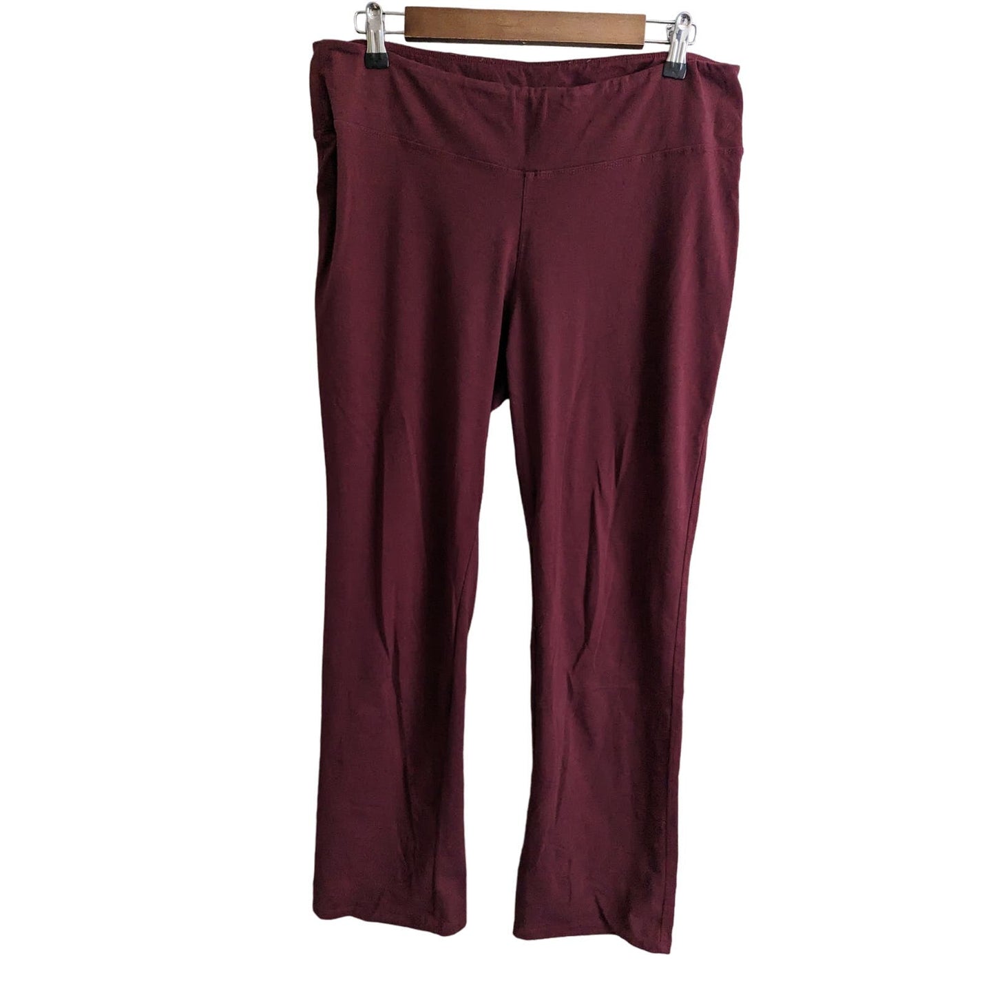 Lildy Womens Sz L/XL Straight Leg Yoga Pants Burgundy