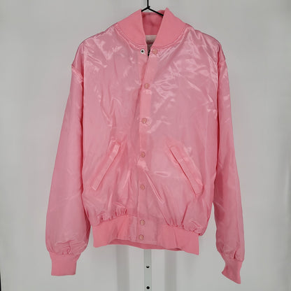 Vintage Birdie Pink Satin Jacket Womens S Pink Ladies Grease Pi Phi USA Made
