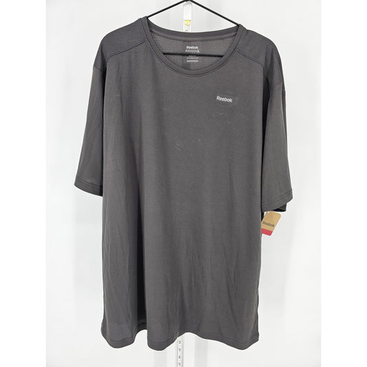 Reebok Mens Sz 2XL Short Sleeve Athletic T Shirt Gray NEW