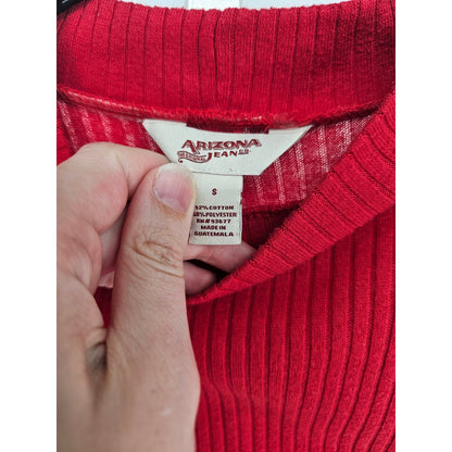 Arizona Jean Co Womens Sz S Ribbed Mock Turtleneck Knit Top Red Y2K