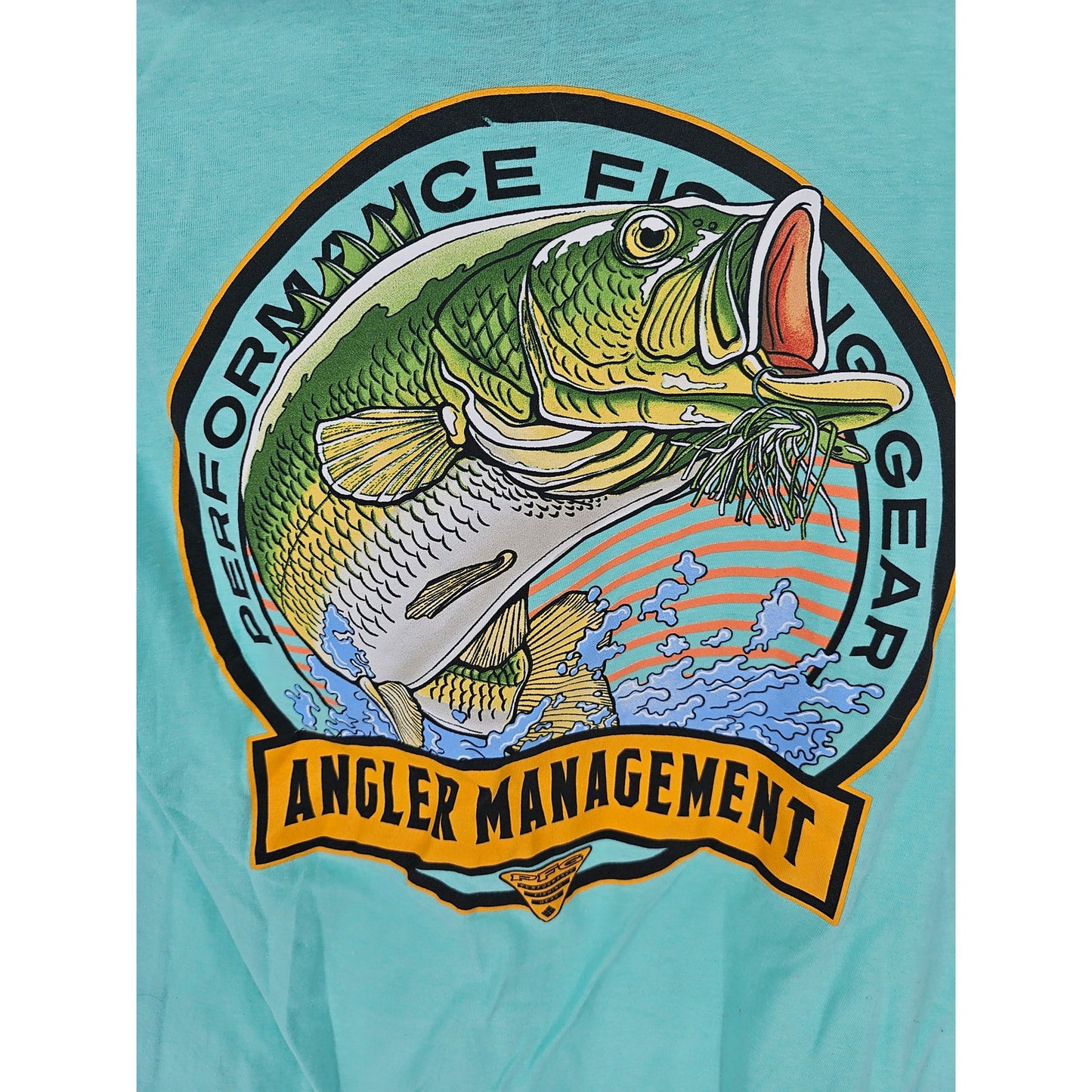 Columbia Sportswear Mens Sz S Short Sleeve PFG T Shirt Fish Angler Management