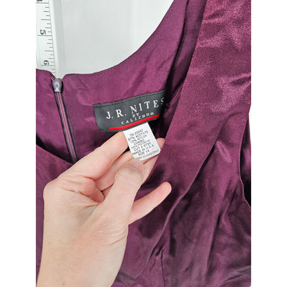 JR Nites by Caliendo Womens 14 Knee Length Formal Dress Plum Purple Sleeveless