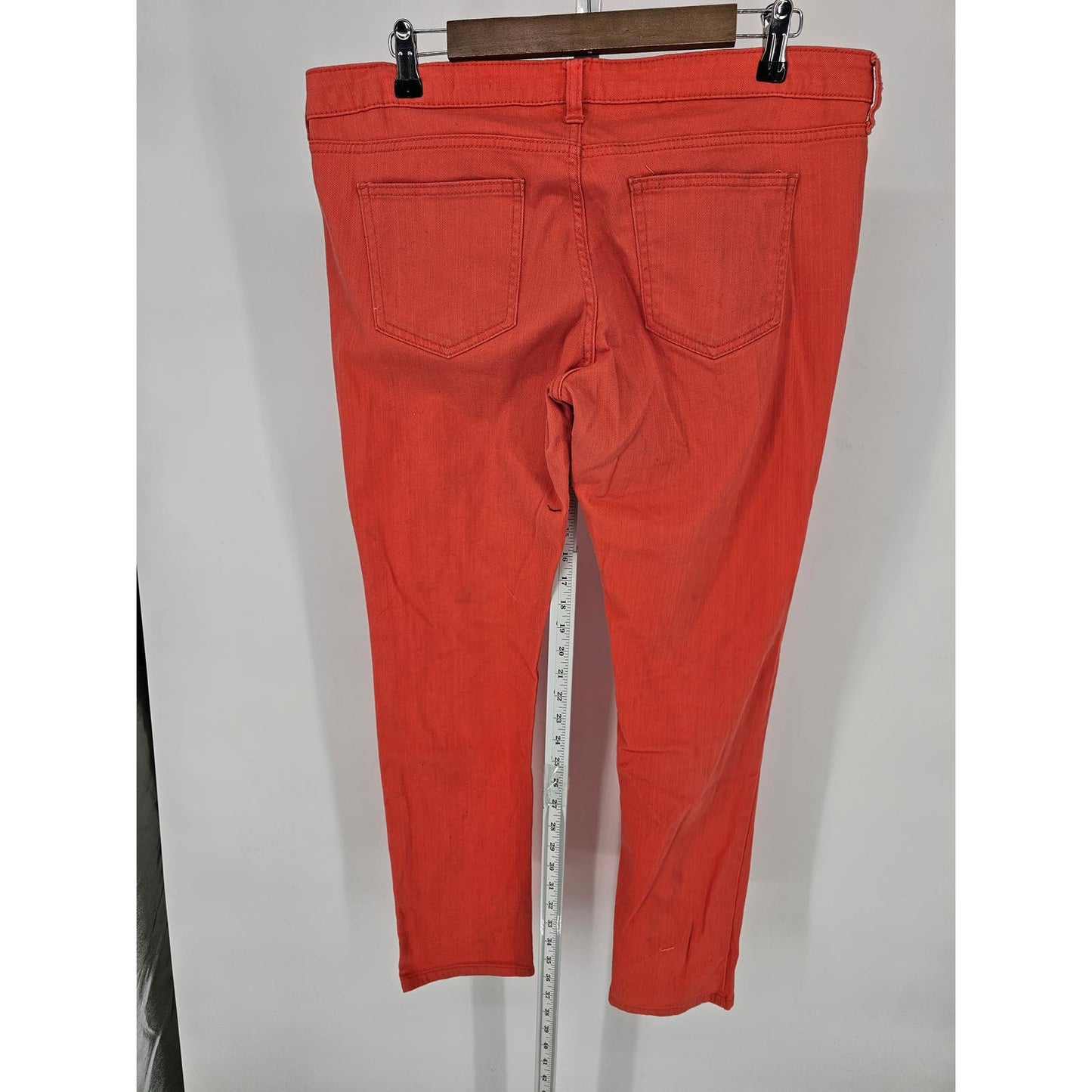 Arizona Jean Co Juniors Sz 15 Super Skinny Mid Rise Jeans Coral Orange Pink