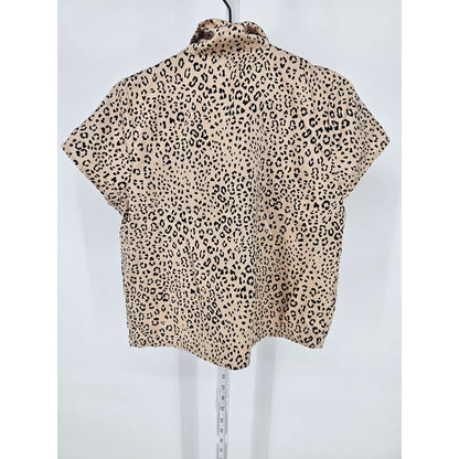 INC International Concepts Womens Sz S Leopard Print Satin Pajama Sleep Shirt