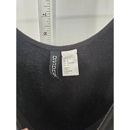 Divided by H&M Womens Sz L Knee Length Sleeveless Dress Black White Retro