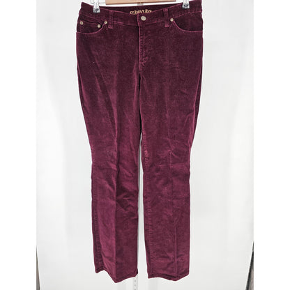 St Johns Bay Womens Sz 6 Bootcut Corduroy Pants Burgundy Red Purple