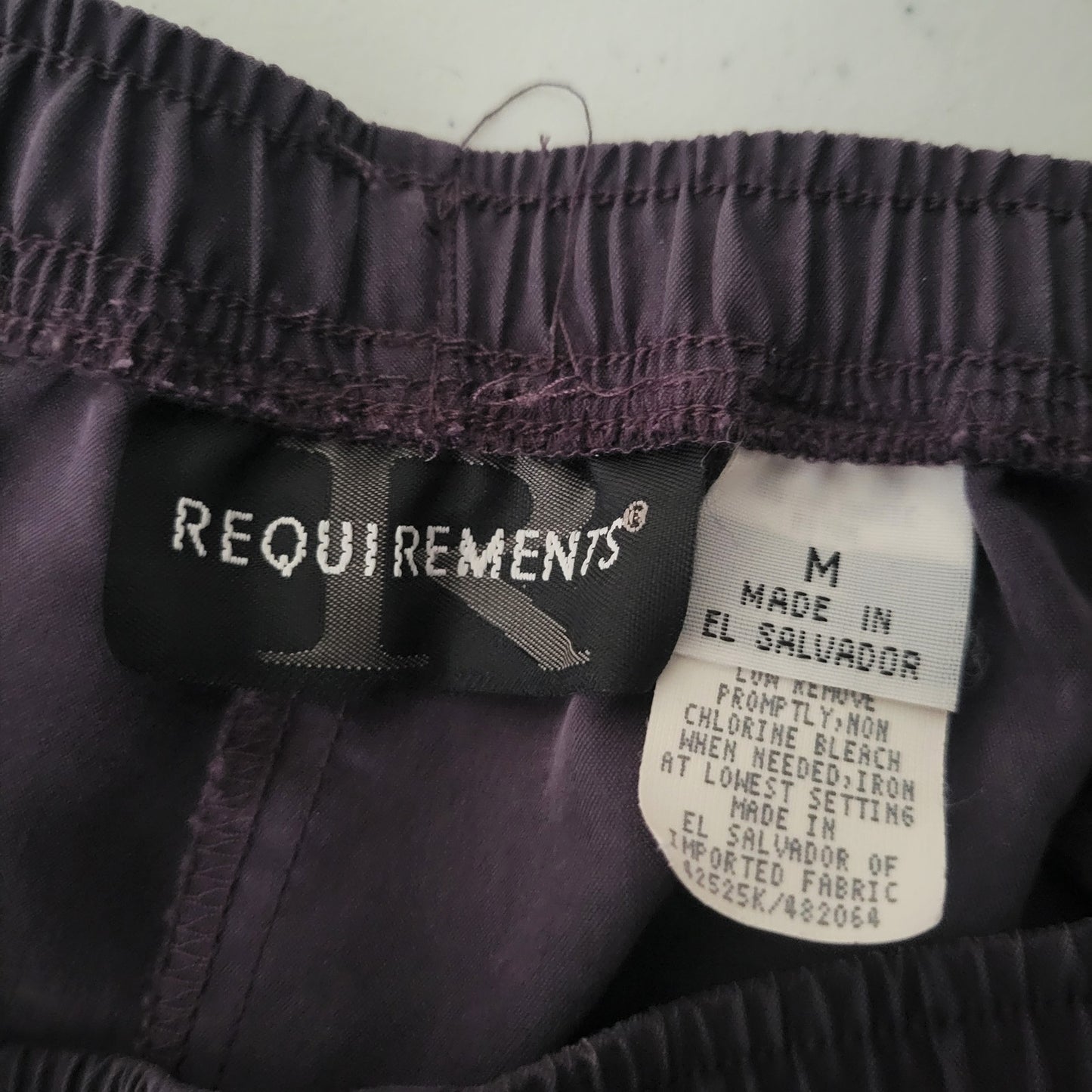 Vintage Requirements Womens Sz M Pull On Dress Pants Dark Purple Elastic Waist