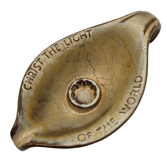 Frankoma Oral Roberts Tulsa 1971 Christ The Light of The World Candle Holder