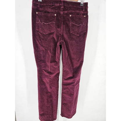 St Johns Bay Womens Sz 6 Bootcut Corduroy Pants Burgundy Red Purple